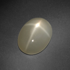 6.69캐럿 천연 크림 스타 문스톤, 타원형 컷, 15×11.1 mm, 투명한