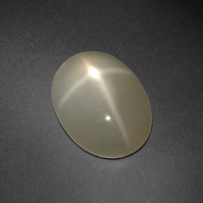 6.69캐럿 천연 크림 스타 문스톤, 타원형 컷, 15×11.1 mm, 투명한