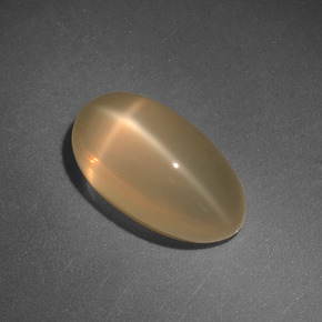 4.71캐럿 천연 크림 스타 문스톤, 타원형 컷, 13.1×7.2 mm, 투명한