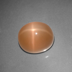 5.07캐럿 천연 크림 피치 스타 문스톤, 타원형 컷, 9.7×8.1 mm, 투명한