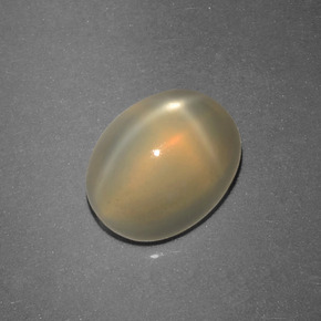 2.74캐럿 천연 크림 스타 문스톤, 타원형 컷, 9.2×7.2 mm, 투명한