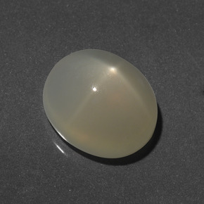 8.43캐럿 천연 라이트 옐로우 스타 문스톤, 타원형 컷, 13.6×11.4 mm, 투명한
