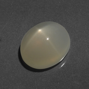 8.43캐럿 천연 라이트 옐로우 스타 문스톤, 타원형 컷, 13.6×11.4 mm, 투명한