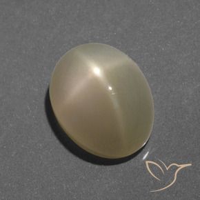 6.35캐럿 천연 연노랑 스타 문스톤, 타원형 컷, 투명한