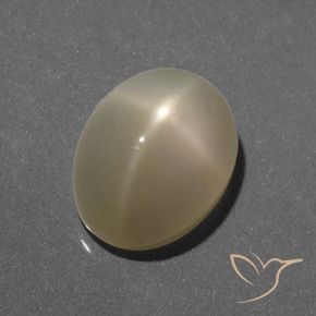 6.35캐럿 천연 연노랑 스타 문스톤, 타원형 컷, 투명한