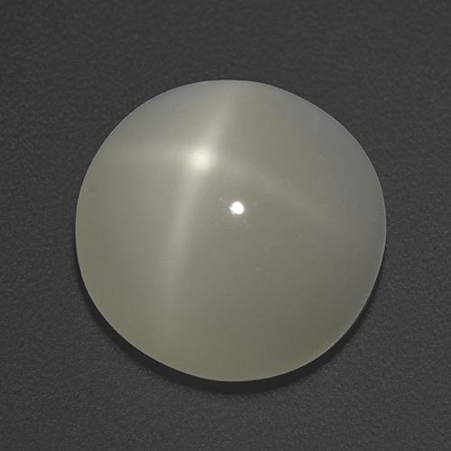 5.93캐럿 천연 따뜻한 화이트 스타 문스톤, 라운드 컷, 11.35 mm, 투명한