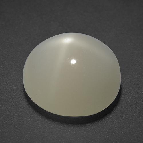 5.93캐럿 천연 따뜻한 화이트 스타 문스톤, 라운드 컷, 11.35 mm, 투명한