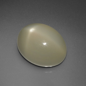 7.34캐럿 천연 라이트 옐로우 스타 문스톤, 타원형 컷, 13.4×10.6 mm, 투명한