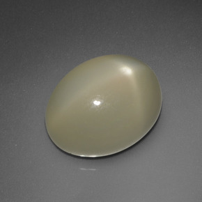 7.34캐럿 천연 라이트 옐로우 스타 문스톤, 타원형 컷, 13.4×10.6 mm, 투명한