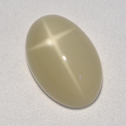 5.20캐럿 천연 소박 브라운 스타 문스톤, 타원형 컷, 14.1×9.3 mm, 투명한