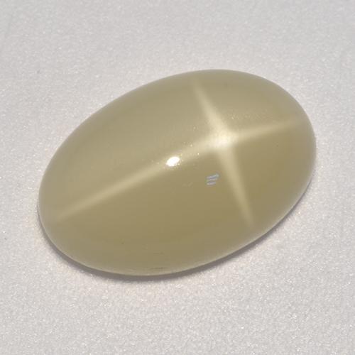 5.20캐럿 천연 소박 브라운 스타 문스톤, 타원형 컷, 14.1×9.3 mm, 투명한