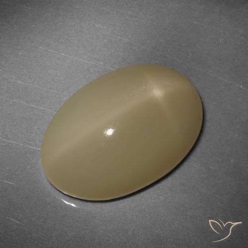 12.43캐럿 천연 미디엄 다크 오렌지 스타 문스톤, 타원형 컷, 18.2×12.4 mm, 투명한