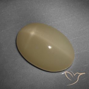 12.43캐럿 천연 미디엄 다크 오렌지 스타 문스톤, 타원형 컷, 18.2×12.4 mm, 투명한