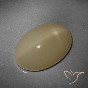 12.43캐럿 천연 미디엄 다크 오렌지 스타 문스톤, 타원형 컷, 18.2×12.4 mm, 투명한