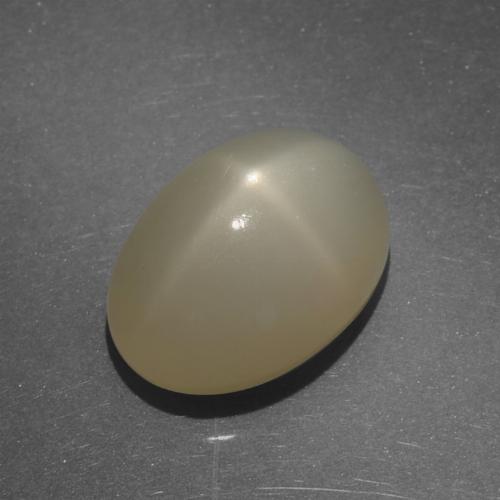 7.22캐럿 천연 라이트 브라운 스타 문스톤, 타원형 컷, 13.6×9.7 mm, 투명한