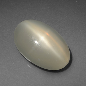 7.36캐럿 천연 크림 스타 문스톤, 타원형 컷, 16.5×10.5 mm, 투명한