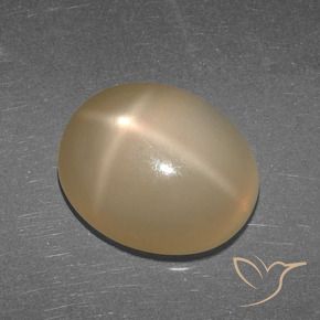 5.27캐럿 천연 미디엄 다크 오렌지 스타 문스톤, 타원형 컷, 투명한