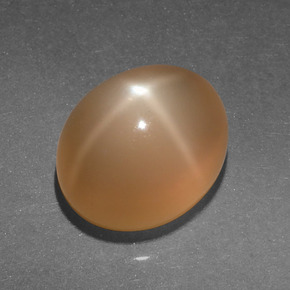 4.95캐럿 천연 크림 피치 스타 문스톤, 타원형 컷, 11.1×9.2 mm, 투명한