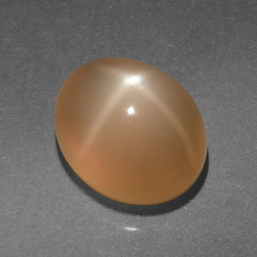 4.95캐럿 천연 크림 피치 스타 문스톤, 타원형 컷, 11.1×9.2 mm, 투명한