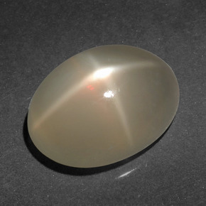 6.65캐럿 천연 크림 스타 문스톤, 타원형 컷, 14.1×10.1 mm, 투명한