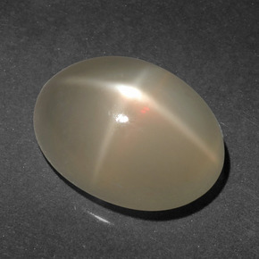 6.65캐럿 천연 크림 스타 문스톤, 타원형 컷, 14.1×10.1 mm, 투명한