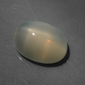 7.60캐럿 천연 라이트 커피 브라운 스타 문스톤, 타원형 컷, 투명한