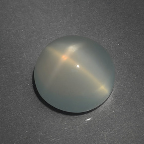 7.44캐럿 천연 밀키 화이트 스타 문스톤, 라운드 컷, 12.00 mm, 투명한