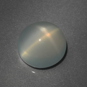 7.44캐럿 천연 밀키 화이트 스타 문스톤, 라운드 컷, 12.00 mm, 투명한
