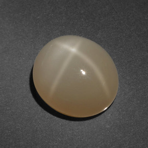 4.80캐럿 천연 미디엄 다크 오렌지 스타 문스톤, 타원형 컷, 11×9.7 mm, 투명한