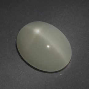 7.01캐럿 천연 따뜻한 화이트 스타 문스톤, 타원형 컷, 14.9×11.1 mm, 투명한