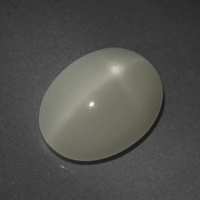 7.01캐럿 천연 따뜻한 화이트 스타 문스톤, 타원형 컷, 14.9×11.1 mm, 투명한