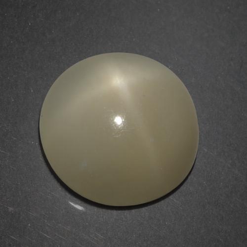 7.18캐럿 천연 라이트 브라운 스타 문스톤, 라운드 컷, 12.50 mm, 투명한
