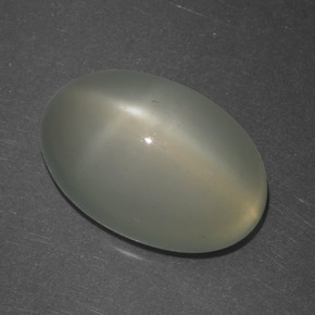 6.74캐럿 천연 따뜻한 화이트 스타 문스톤, 타원형 컷, 14.6×9.7 mm, 투명한