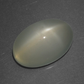 6.74캐럿 천연 따뜻한 화이트 스타 문스톤, 타원형 컷, 14.6×9.7 mm, 투명한