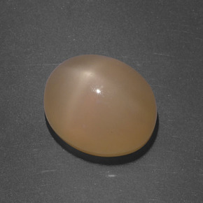 5.16캐럿 천연 멜론 오렌지 스타 문스톤, 타원형 컷, 11.1×9.2 mm, 투명한