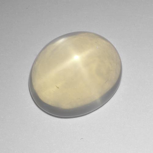 4.56캐럿 천연 크림 화이트 스타 문스톤, 타원형 컷, 11.9×10 mm, 투명한
