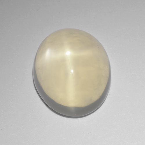 4.56캐럿 천연 크림 화이트 스타 문스톤, 타원형 컷, 11.9×10 mm, 투명한