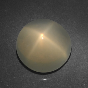 4.95캐럿 천연 크림 스타 문스톤, 라운드 컷, 9.97 mm, 투명한
