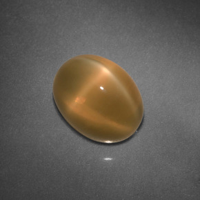 3.32캐럿 천연 크림 피치 스타 문스톤, 타원형 컷, 9.3×7.1 mm, 투명한