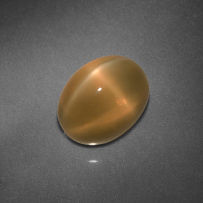 3.32캐럿 천연 크림 피치 스타 문스톤, 타원형 컷, 9.3×7.1 mm, 투명한