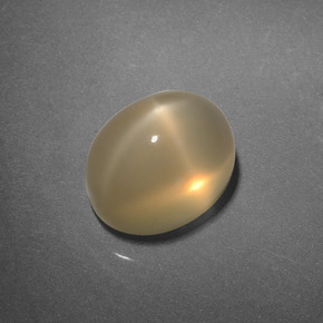 3.25캐럿 천연 크림 스타 문스톤, 타원형 컷, 9.1×7.1 mm, 투명한