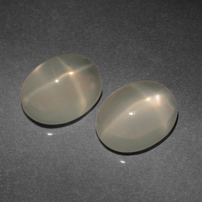 캐럿 천연 크림 스타 문스톤 보석, 타원형 컷, 9.1×7.1 mm, 투명한