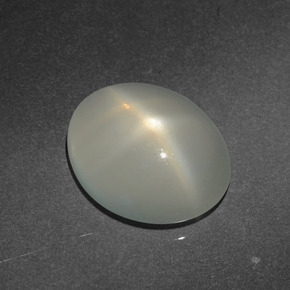 3.08캐럿 천연 크림 스타 문스톤, 타원형 컷, 11.2×9.2 mm, 투명한