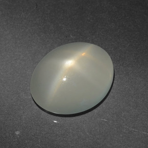 3.08캐럿 천연 크림 스타 문스톤, 타원형 컷, 11.2×9.2 mm, 투명한