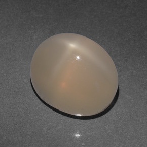 4.66캐럿 천연 미디엄 라이트 오렌지 스타 문스톤, 타원형 컷, 10×8 mm, 투명한