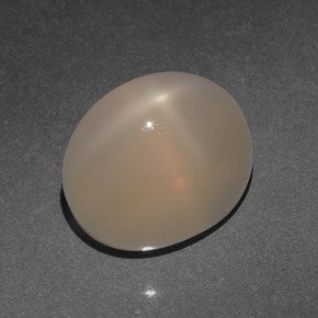 4.66캐럿 천연 미디엄 라이트 오렌지 스타 문스톤, 타원형 컷, 10×8 mm, 투명한