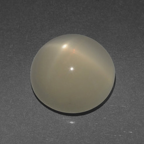 3.56캐럿 천연 크림 스타 문스톤, 라운드 컷, 10.07 mm, 투명한