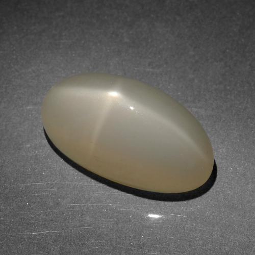 8.52캐럿 천연 라이트 웜 브라운 스타 문스톤, 타원형 컷, 투명한