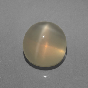 6.28캐럿 천연 크림 스타 문스톤, 라운드 컷, 10.14 mm, 투명한