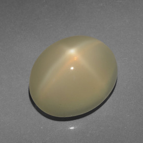 7.15캐럿 천연 오렌지 옐로우 스타 문스톤, 타원형 컷, 13.2×10.8 mm, 투명한